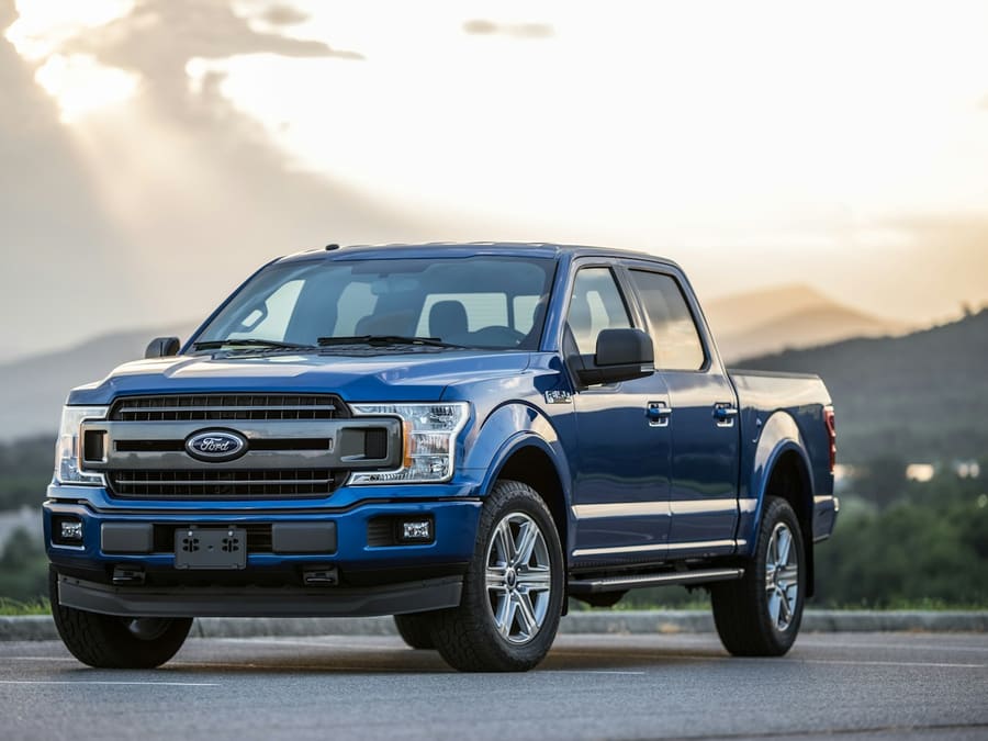 Blue Ford F-150 pickup