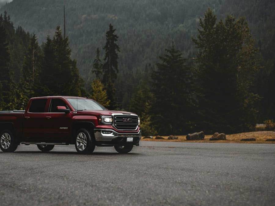 Red GMC Sierra pickup